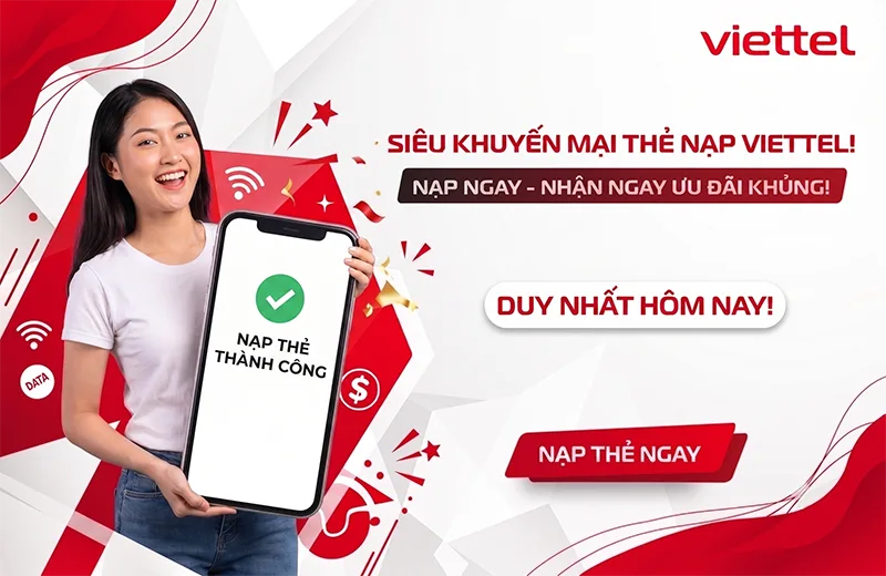 Siêu Khuyến Mãi: Tặng 50% giá trị nạp thẻ vào ngày 9/5/2026